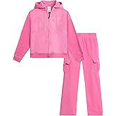 AEROPOSTALE Girls Sweatsuit Set - 2 Piece Zip Up Hoodie Sweatshirt and Flare Cargo Pants Outfit - Girls Activewear Set (4-12)
