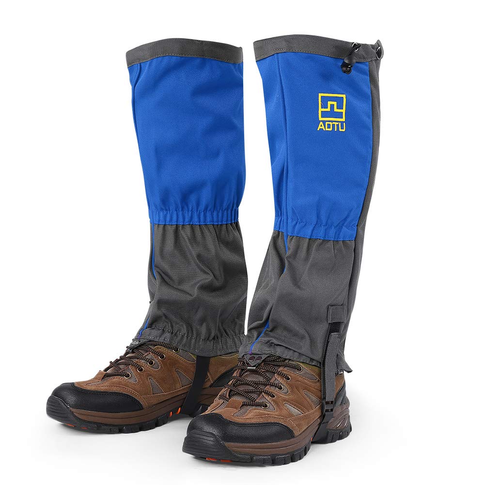 ciciglow Leg Gaiters, Snow Boot Gaiters Windproof and Waterproof Shoe Gaiters for Hiking, Walking, Hunting, Mountain Climbing and Snowshoeing (Blue)