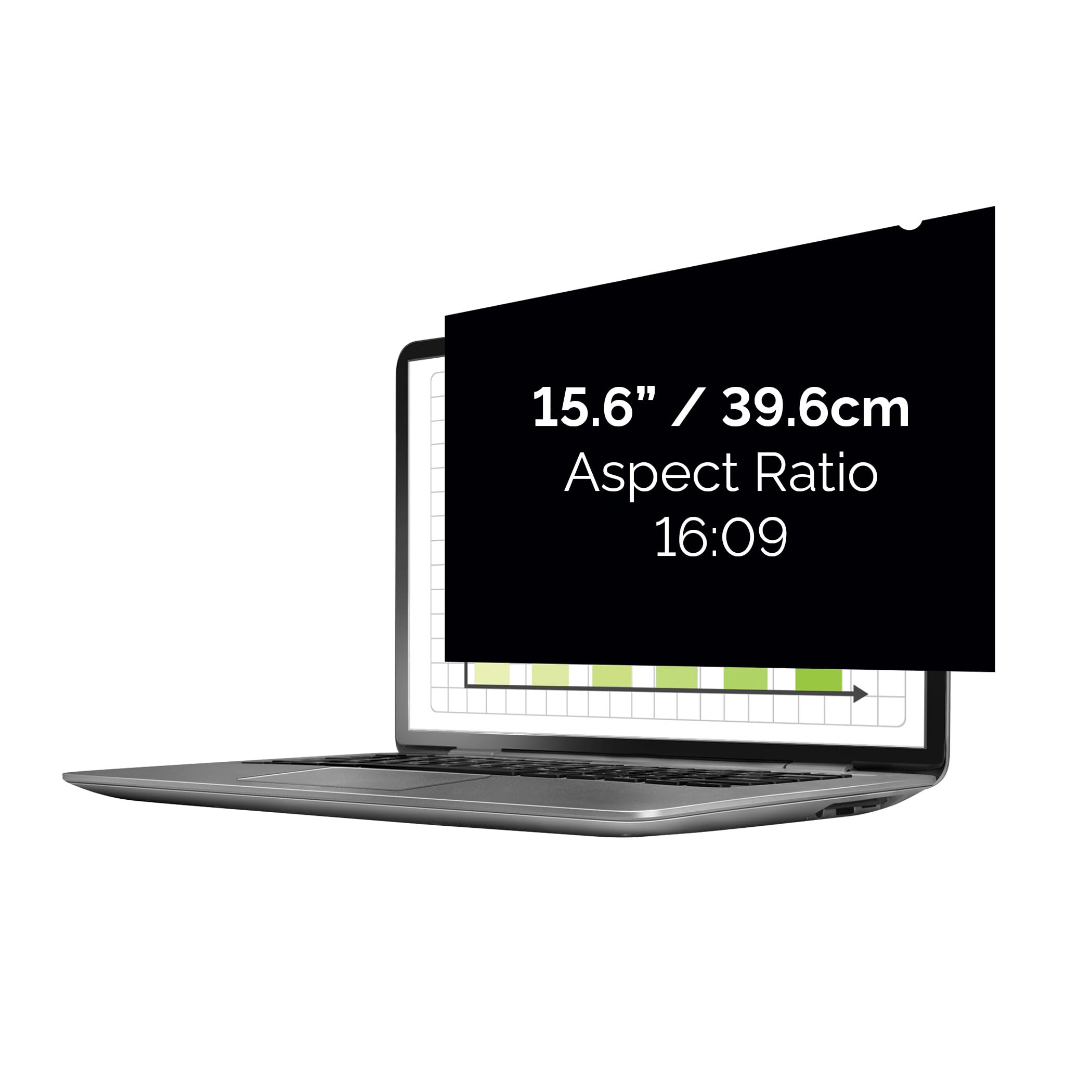Fellowes PrivaScreen™ Black Out Privacy Filter Anti Glare Screen Protector for Laptop 15.6" Inches (16:9 Aspect Ratio) 345 x 194mm - Easy Attach & Removal with Quick Reveal Tabs