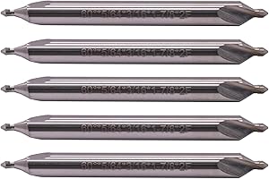 BestParts High Performance 5Pcs #2 60 Degree Solid Carbide Center Drills - Double End, 5/64" Pilot Diameter, 3/16" Shank Diameter, 1-7/8" Overall Length
