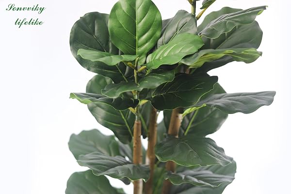 ARTIFICIAL FIDDLE LEAF FIG TREE 5FT – FIG TREE ARTIFICIAL,FAUX FIDDLE LEAF FIG TREE WITH REALISTIC RESIN TRUNK & STABLE PLANTER, ARTIFICIAL FIG TREE PLANT FOR HOME OFFICE DECOR, ARTIFICIAL FICUS TREE