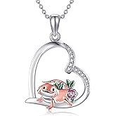 AXOMY Bearded Dragon/Manatee/Lion/Possum/Mermaid/Bee/Wolf/Horseshoe/Mama Bear/Highland Cow/Guinea Pig/Panda 925 Sterling Silver Jewelry Gifts for Women