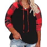 TIYOMI Plus Size Drawstring Hoodies Women Raglan Sweatshirt Round Neck Colorblock Tops Autumn Fall Winter Hoodie XL-5XL 14-28