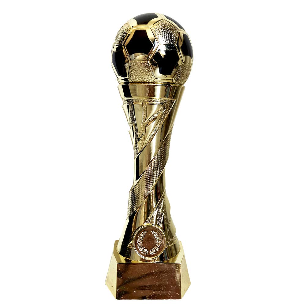 Larius Group football trophy, extra large (250 mm, 460 g), trophy award golden shoe ball, top scorer