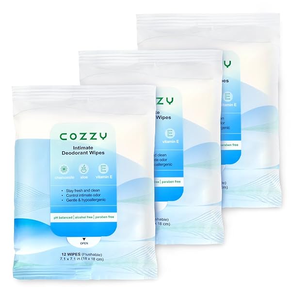 COZZY INTIMATE DEODORANT WIPES – FLUSHABLE, BIODEGRADABLE, &...