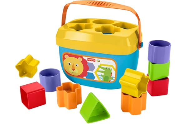 Fisher-Price Brinquedo para Bebês Balde Primeiros Blocos para crianças a partir de 6 meses
