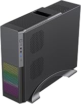 CiT S015B Micro-ATX Desktop PC Case RGB Rainbow Front Fan 300W PSU Black view 9