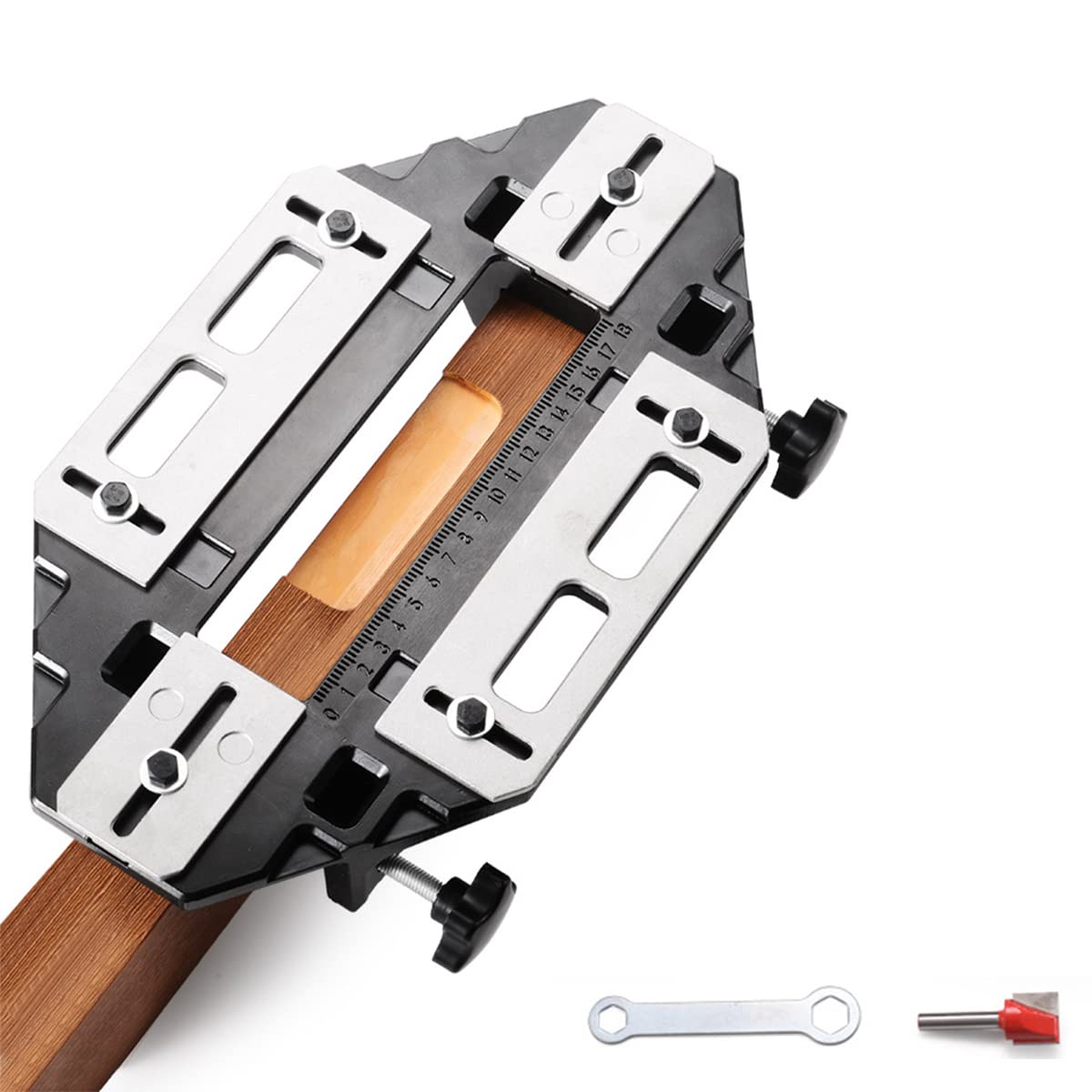 Aluminum Alloy Door Hinge Slotting Locator, Hinge Lock Accessories Installation Guide Locator,Door Hinge Jig Woodworking Hole Opener Positioning Drilling Slotter Lock Guide Plate Portable Indoor Tool