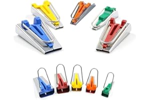 YICBOR Fabric Bias Tape Maker Tool, 5in1, Sewing Quilting, 6mm 9mm 12mm 18mm 25mm, Multicolour, Tape Maker Tool Set