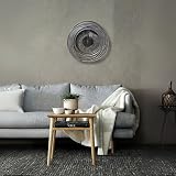 HomeZone Large Silver Wall Clock 51cm Waterproof Indoor Outdoor Decor view 8