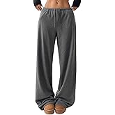 ZAFUL Wide Leg Sweatpants Women Y2k Low Waist Straight Baggy Pants Casual Drawstring Workout Toursers with Pockets