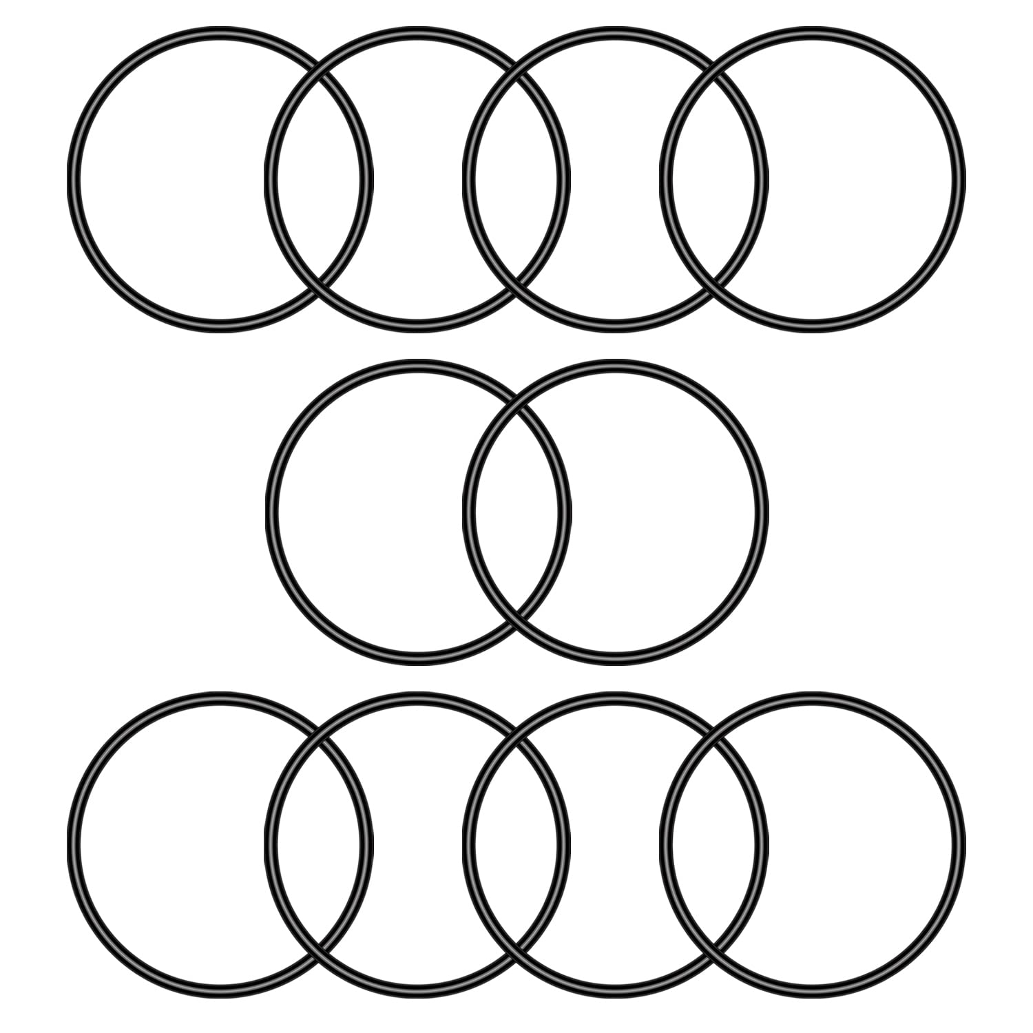 Othmro Nitrile Rubber Washers, O-Rings 56mm OD 52mm ID 2mm Width, Metric Buna-N Sealing Gasket for DIY Tap Sink, Pack of 10 — image 1