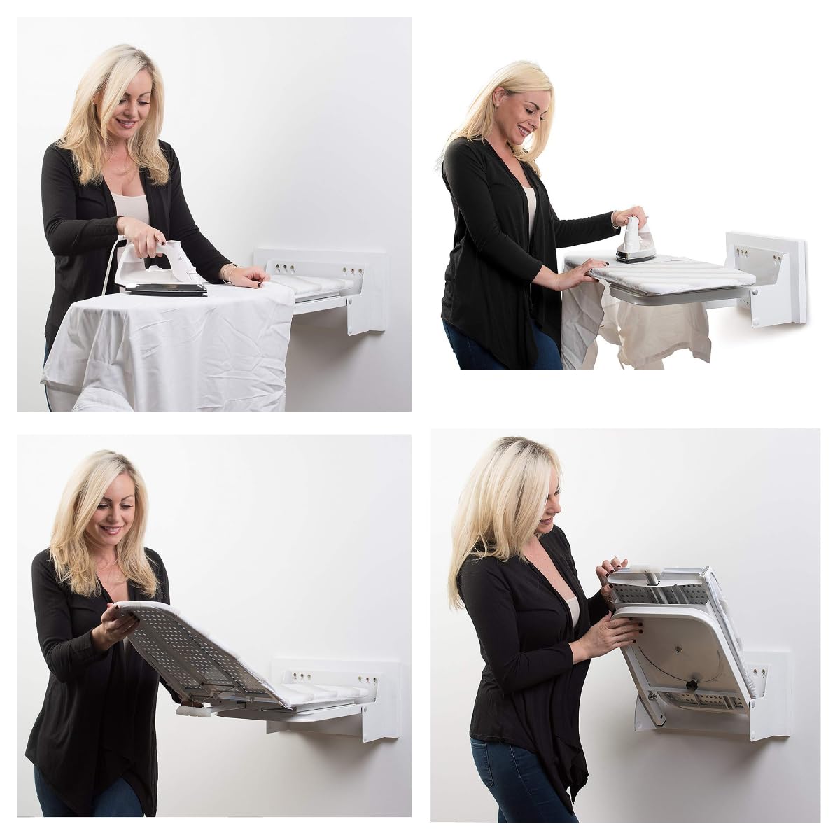 Wall-Mounted Ironing Board, 180° Swivel Retractable Ironing Board w/Cover 38.7