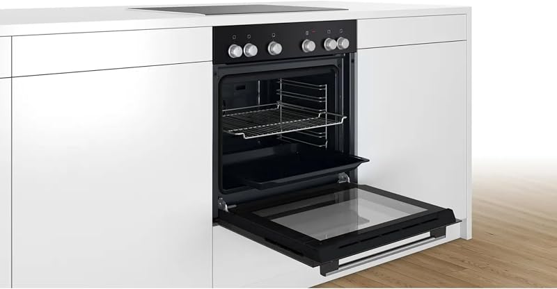 HND611LS62 - Juego de cocina empotrable (60 x 60 cm, aire caliente 3D, hidrólisis, pantalla LED y placa eléctrica NKN645GA2E, zona de asado, calor residual, marco de acero inoxidable)