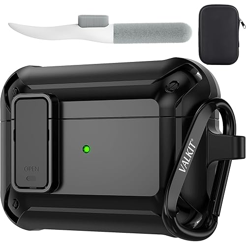 Valkit for Airpods Pro Case Cover with Lock, Military Full-Body
