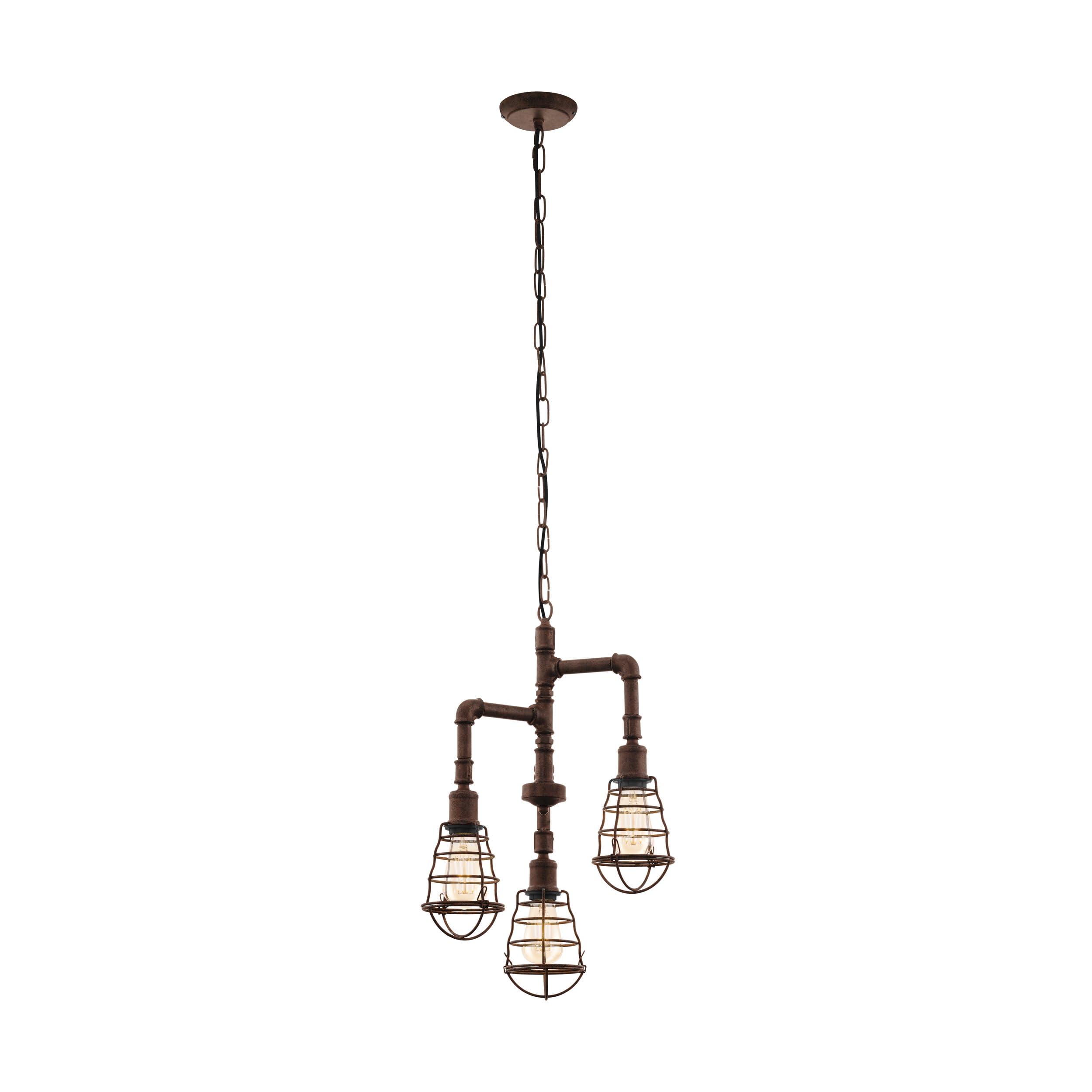 EGLO 49808 PORT SETON 3-Pendant Light in Antique-Brown Steel