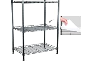 SsngygHme 3 Tier Shelves Storage, Wire Shelf Unit, Standing Adjustable Metal Shelves Organizer, Storage Racks for Restaurant Garage Pantry Kitchen Garage（Large，23.6" L x13.7 W x 35.5" H）…