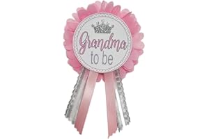 AMY'S BUBBLING BOUTIQUE Grandma to Be Pin Royal Princess Pink Baby Shower It's a Girl Fairy Tale for Nona to wear, Pink & Silver, Baby Sprinkle