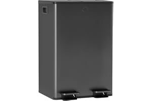 HOMCOM Dual Kitchen Garbage Bin, 2 x 7.4 Gallon (2 x 28 L) Trash Can with Foot Pedal, Soft-Close Garbage Can with Removable I