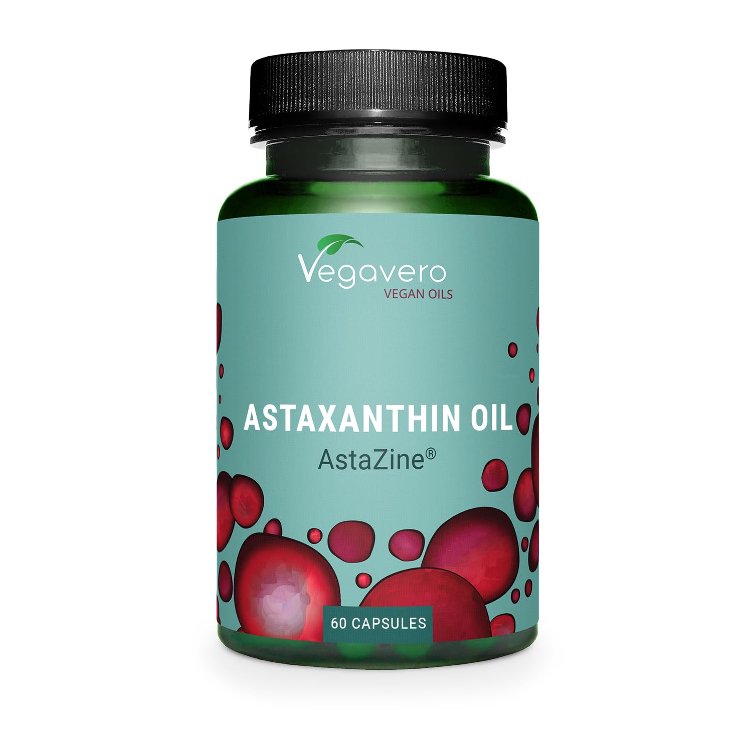 Vegavero Astaxanthin Antioxidant Supplement 8 mg | Natural Oil from Algae | NO Additives, Lab-Tested | AstaZine | 60 Capsules | Vegan