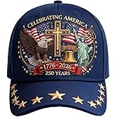 Eagle & Liberty & Cross Commemorative Cap，United States 250th Anniversary Hat，Adjustable Patriotic Baseball Cap