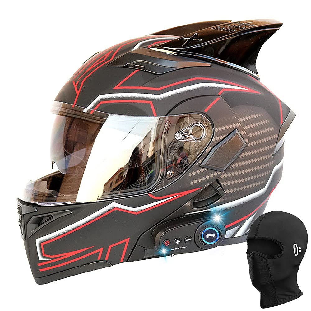 Bluetooth Modular Helmet with Horns Full Face