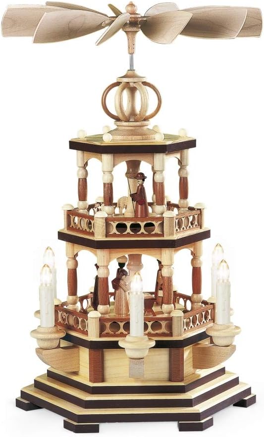 Amazon.de: Weihnachtspyramide 2-stöckige Pyramide - Heilige Geschichte ...
