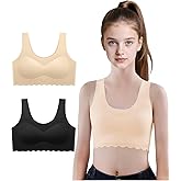 Sladatona Girls Seamless Bras Teen Training Soft Tagless Bra with Removable Padding