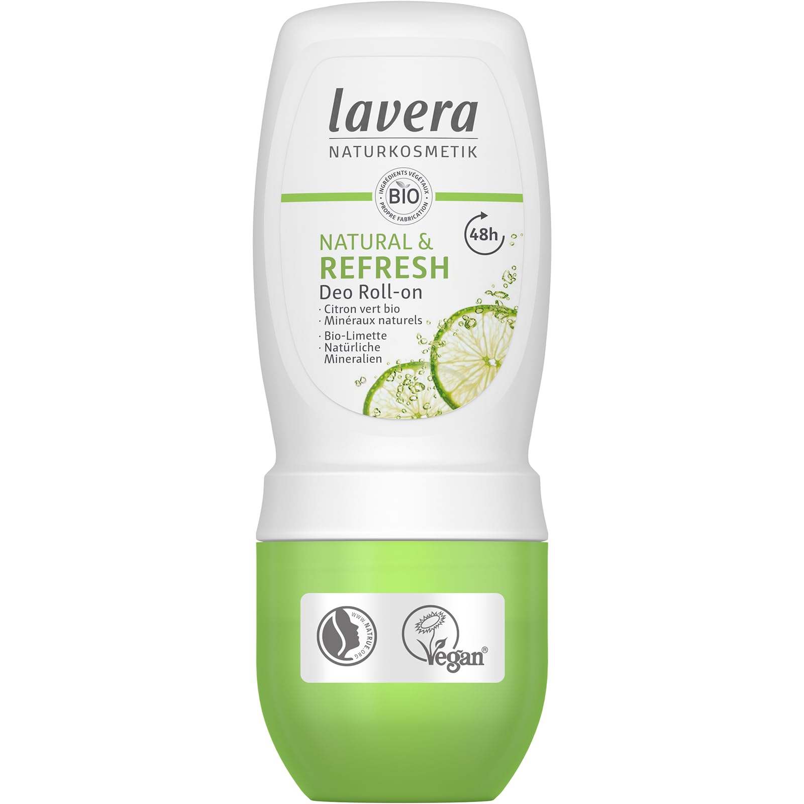 lavera NATURAL and REFRESH Deo Roll-On - unisex - organic lime and minerals - 48h protection - no aluminium - vegan - natural cosmetics (75 ml)