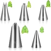 5pcs Leaf Piping Tips, Leaf Shape Piping Tip for Cupcakes, Stainless Steel Ruffle Tips, Cake Supplies for Baking And Decorating, Flower Nails Cake Cookies Frosting Decorating Tools