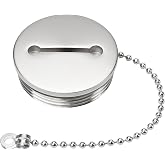 2 Inch/50mm Boat Gas Cap &ndash; Stainless Steel Polished Marine Deck Fill with Chain, Fuel/Water/Gas Filler Cover Replacement for Boats Yachts Caravans RVs Trucks - Deck Marine Hardware Accessory (Silver)