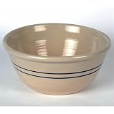 Martinez Pottery Hand-Turned Heritage Blue Stripe Stoneware Mixing Bowl 10"
