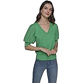 Karl Lagerfeld Womens Pull on V Neck Comfortable Sweater