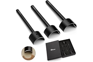 DIUDUS 3 Sizes Leather Corner Punch, Half-Round Punch Set, Leather Belt End Punch Tool, Belt Cutter Cutting Tool, Leatherworking Tools for Strap Belts, Wallet, Bags