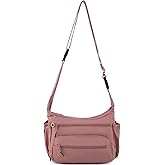 Trendy Nylon Crossbody Bags for Women,Multi-Pocket Shoulder Handbag Lightweight Sling Hobo Bag Roomy Travel Crossbody Purses