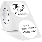 Rongta Label Tape for R22, Standard Laminated Thermal Label Tape Replacement, Waterproof, Oil-Proof Sticker for Home Office Small Business Labeling (White, Round Φ 2'' (170 Labels/Roll))