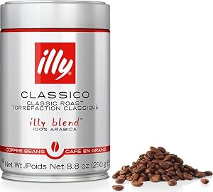 Illy Classico Whole Bean Coffee, Medium Roast, Classic Roast With Notes Of Caramel, Orange Blossom And Jasmine, 100% Arabica 