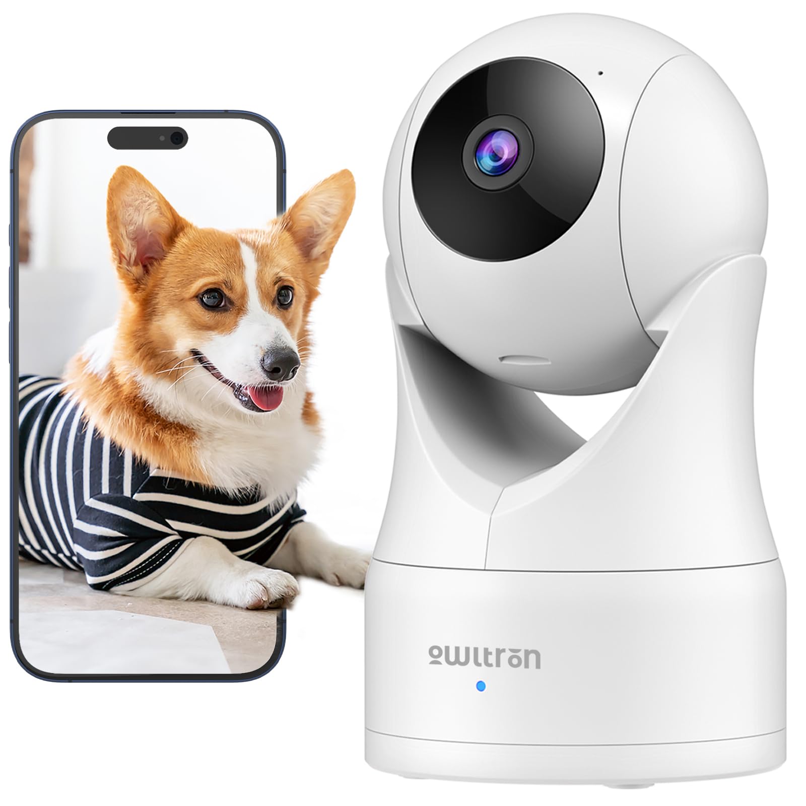 Photo 1 of (PARTIAL SET) owltron Indoor Security Camera 2K, 360° Cameras for Home Security with Motion Detection, 2.4G WiFi for Baby/Pet/Nanny/Camara with Night Vision, Siren Alarm & 2-Way Audio, Compatible with Alexa