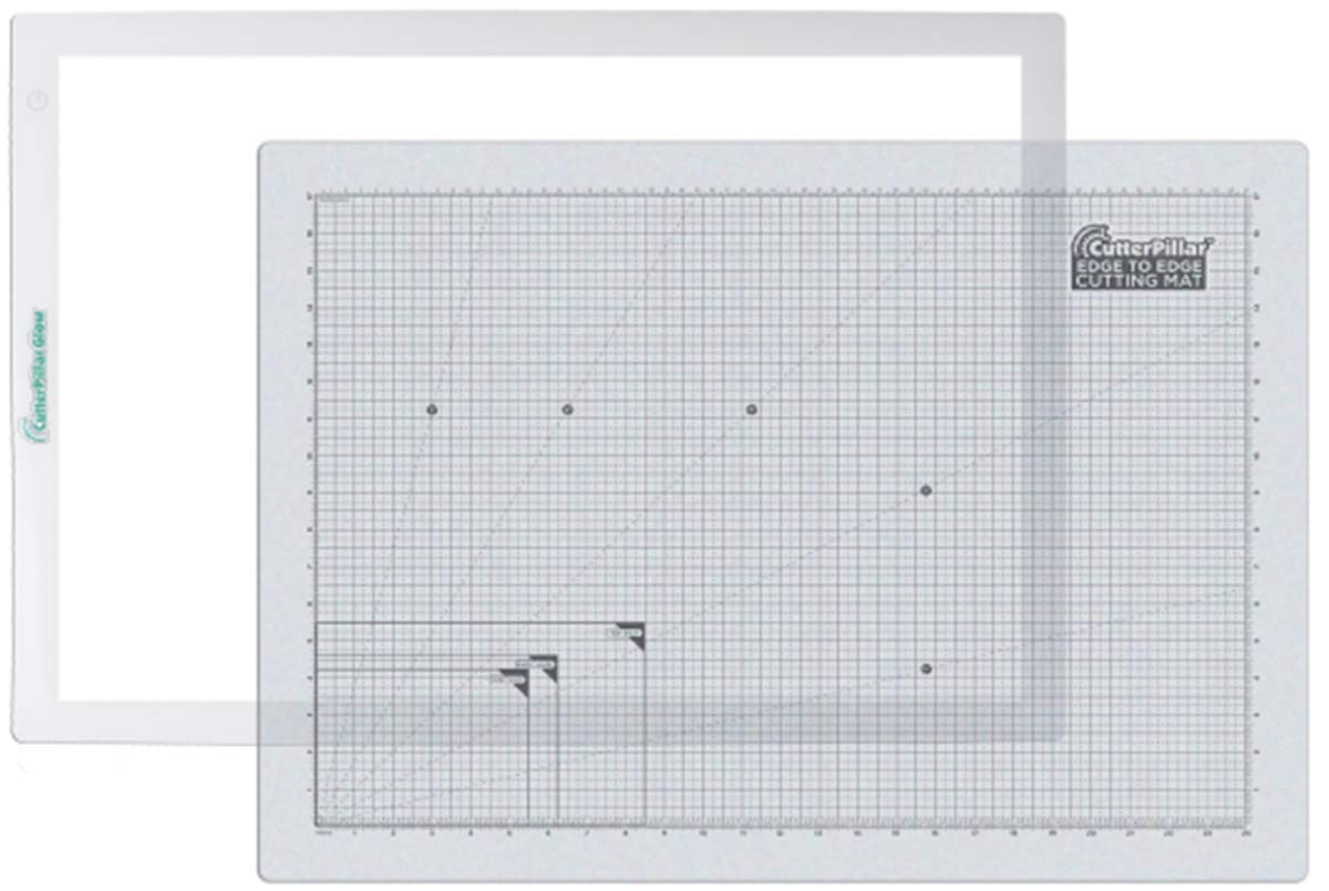 Cutterpillar Glow Ultra LED Light Board - Light Box Tracing Pad w/Non-Slip Translucent Self-Healing Cutting Mat, 3 Levels of Light, 12v, AC Powered, 26
