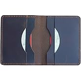 JJNUSA Handmade Distressed Men's Minimalist Leather Wallet Card Holder Wallets for Gifts style2 Darkbrown