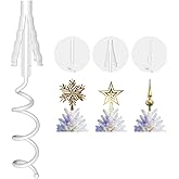 Christmas Tree Topper Holder – Universal Twist-On Stabilizer with Adjustable Attachment for Tree Top Decorations, Fits Most Tree Bases (White)