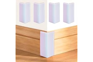 White Baseboard Corners Blocks Self Adhesive, Thickened Rubber Safety Corner Protectors Cushion, Soft Edge Furniture Wall Gua