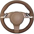 Loncky Genuine Leather Auto Custom Steering Wheel Cover for Porsche 911 Porsche 911 Carrera S/Porsche Boxster S Boxster Base/Porsche Cayenne Base Cayenne S/Porsche Panamera Accessories