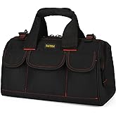 FASTECH 14-inch Heavy Duty Toosl Bag With Wide Mouth for Tool Storage, Carrier and Organizer, Tool Tote Bag For Men, Wide Mouth Tool Bag With Inside Pockets (14 Inch)