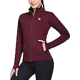 baleaf Women's Fleece Running Jacket Water Resistant Full Zip Winter Cold Weather Gear Thermal Cycling Workout Jackets
