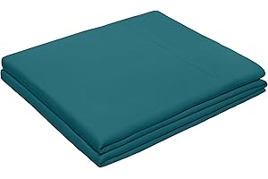 HBHLFZ Twin Flat Sheet - Ultra Soft Polyester Top Sheet - Hotel Quality Bed Sheets - Comfortable Wrinkle-Free - Easy to Care for - 1 Twin Flat Sheet Only（Blue-Green）