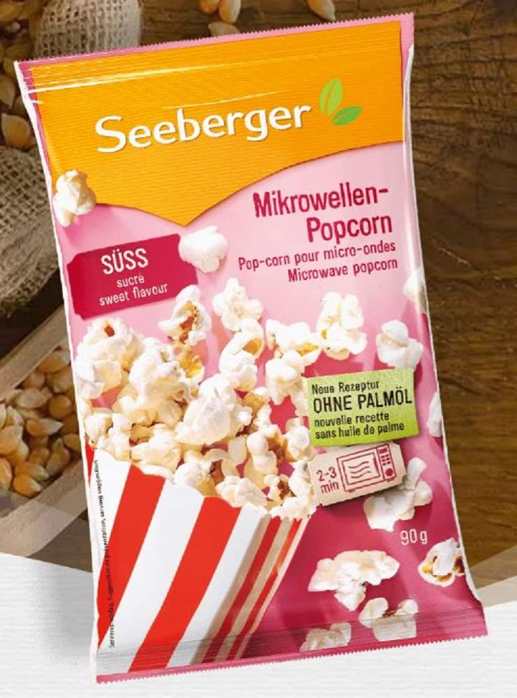 Seeberger Mikrowellen-Popcorn süß mit Sonnenblumenöl (24 x 90 g) 2