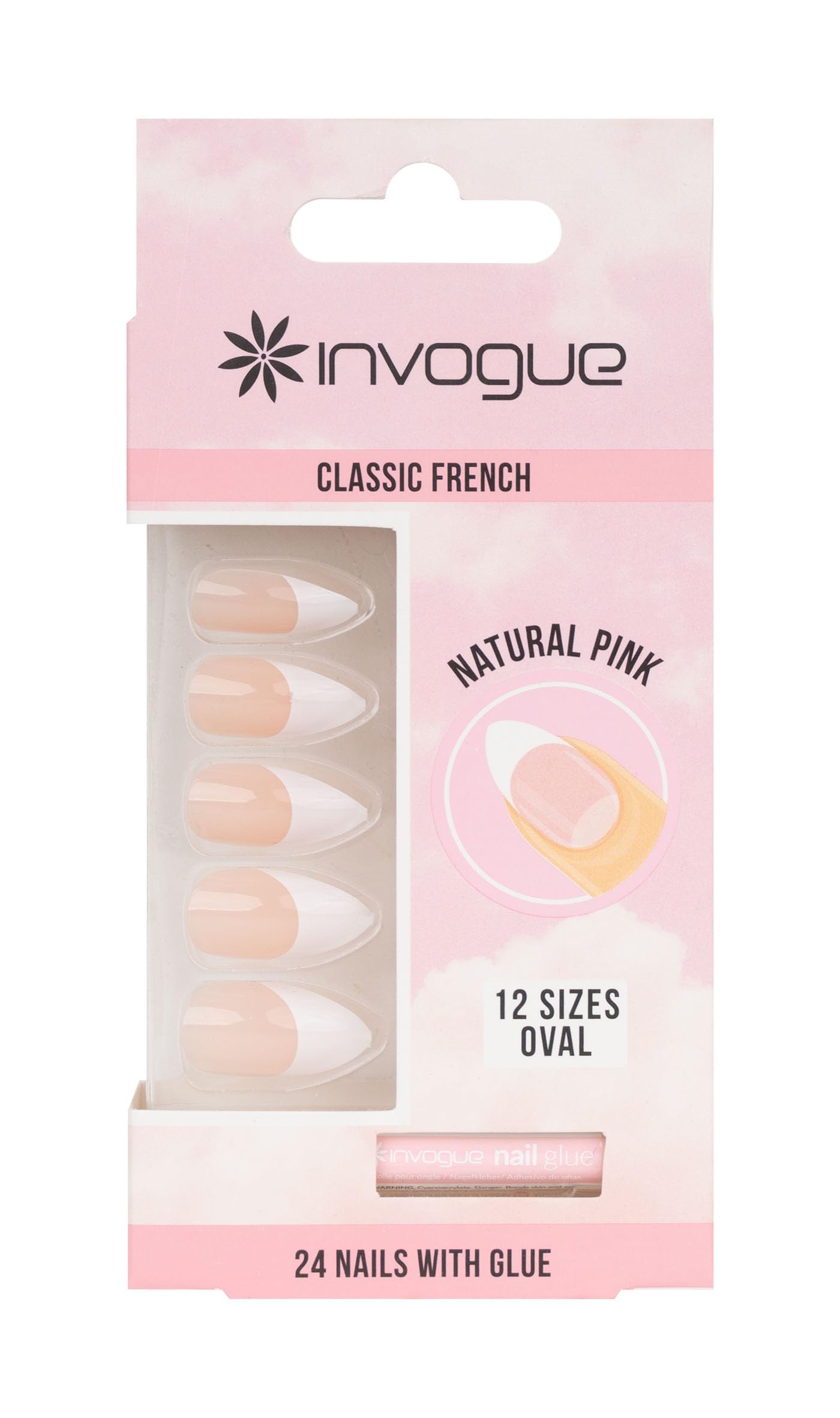 Invogue Invogue Acrylic Oval Nails - French Pink (28 Pieces)