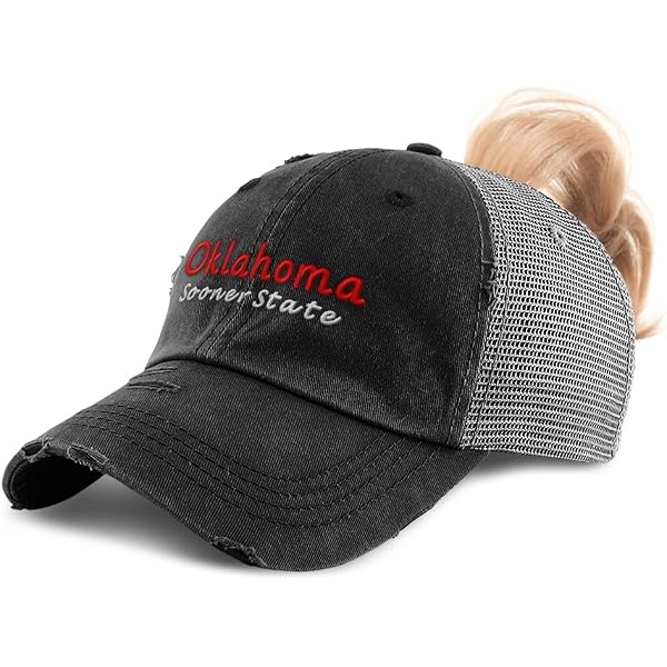 Speedy Pros Women's Ponytail Trucker Hat – German Shepherd Design, Distressed Look, Adjustable Strapback