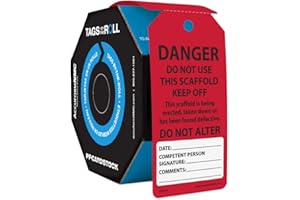 AccuformNMC 100/250 Scaffolding Safety Tags, Do Not Use This Scaffold Keep Off, OSHA Compliant, Waterproof PF-Cardstock, Resi